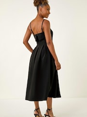 Roman Black Bardot Scuba Midi Dress - Image 3 of 5