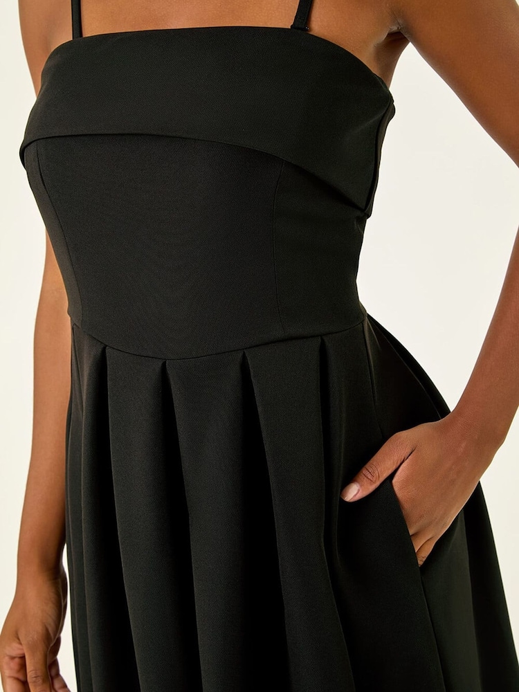 Roman Black Bardot Scuba Midi Dress - Image 5 of 5