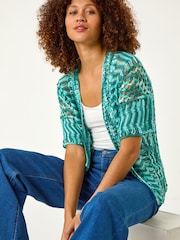 Roman Blue Space Dye Knit Cardigan - Image 1 of 5
