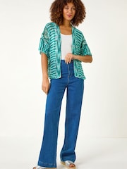 Roman Blue Space Dye Knit Cardigan - Image 2 of 5