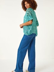 Roman Blue Space Dye Knit Cardigan - Image 3 of 5
