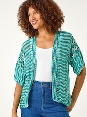 Roman Blue Space Dye Knit Cardigan - Image 4 of 5