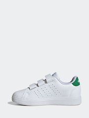 adidas cream  White Kids Advantage Base 2.0 Trainers - Image 2 of 10