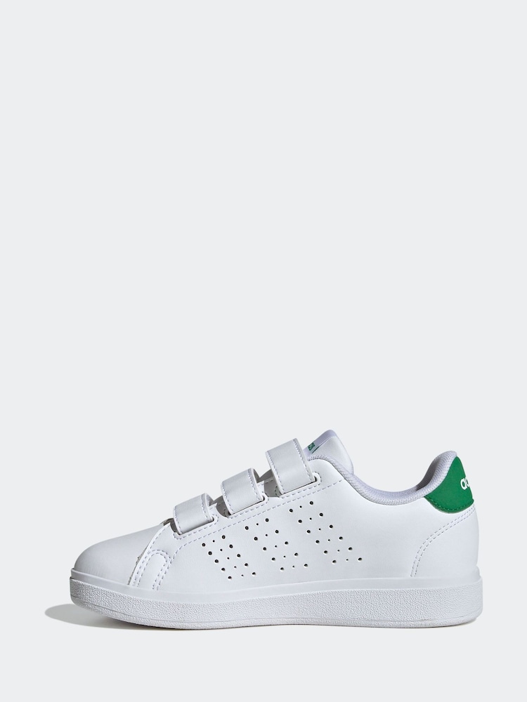 adidas cream  White Kids Advantage Base 2.0 Trainers - Image 2 of 10