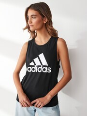 adidas Black Essential Big Log 100% Cotton Vest - Image 1 of 4