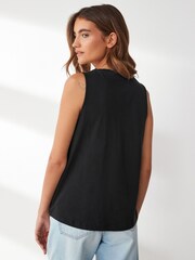 adidas Black Essential Big Log 100% Cotton Vest - Image 2 of 4