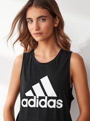 adidas Black Essential Big Log 100% Cotton Vest - Image 3 of 4