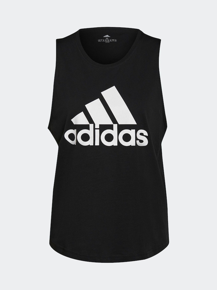 adidas Black Essential Big Log 100% Cotton Vest - Image 4 of 4