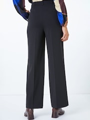 Roman Black Long Wide Leg Stretch Trousers - Image 3 of 5