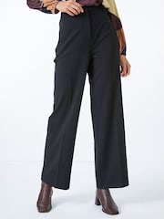 Roman Black Long Wide Leg Stretch Trousers - Image 4 of 5
