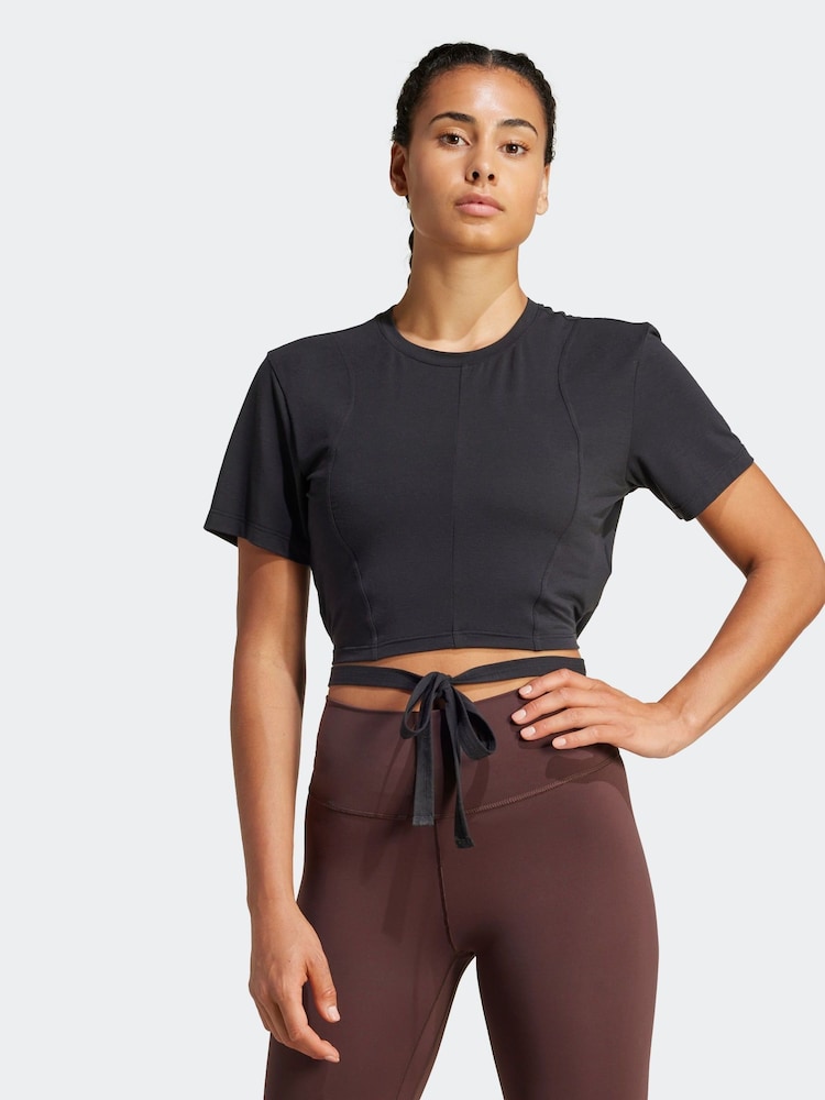 adidas Black Yoga T-Shirt - Image 1 of 8