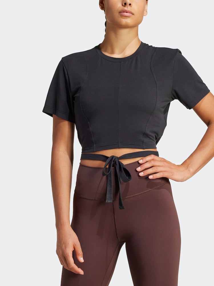 adidas Black Yoga T-Shirt - Image 2 of 8