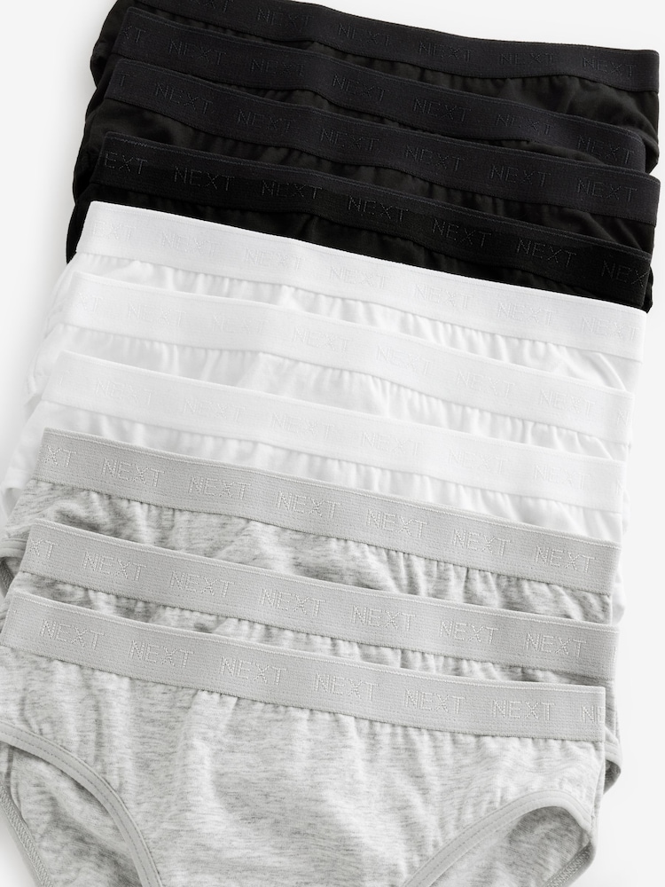 Monochrome Bikini Briefs 10 Pack (5-16yrs) - Image 6 of 6