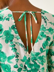Roman Green Floral Print Smock Dress - Image 5 of 5