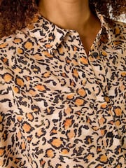 Roman Natural Animal Print Relaxed Blouse - Image 5 of 5