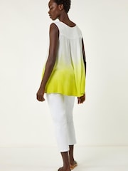 Roman Green Cotton Lace Detail Ombre Vest Top - Image 3 of 5