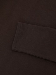 Reiss Chocolate Brown Jada Cotton Crew-Neck Long-Sleeve T-Shirt With Stretch - Image 6 of 6