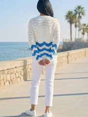 Roman White Chevy Pointelle Knit Jumper - Image 2 of 4
