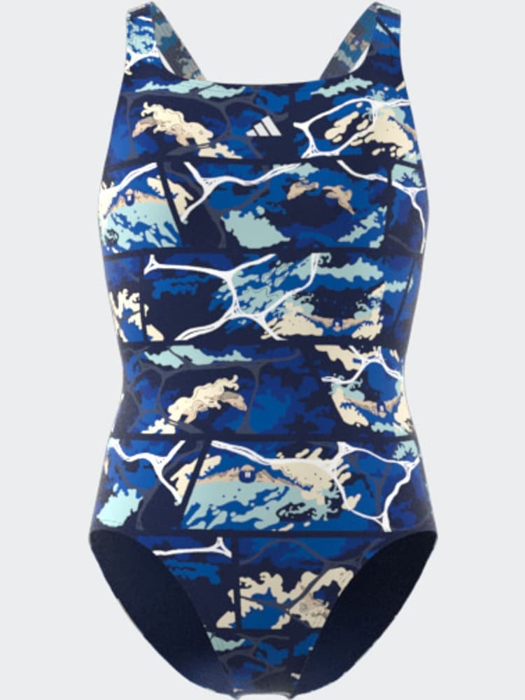 adidas Blue Junior Swimsuit - Image 1 of 3
