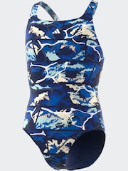 adidas Blue Junior Swimsuit - Image 2 of 3