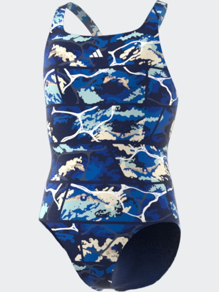 adidas Blue Junior Swimsuit - Image 2 of 3