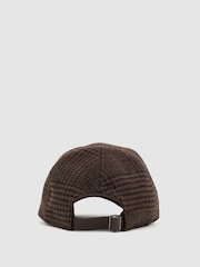 Reiss Brown Rover Wool-Blend Houndstooth-Check Baseball Cap - Image 5 of 6