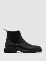 Reiss Black Milton Leather Chelsea Boots - Image 1 of 4