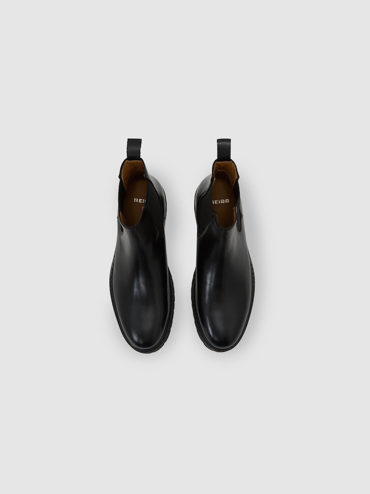 Reiss Black Milton Leather Chelsea Boots - Image 2 of 4