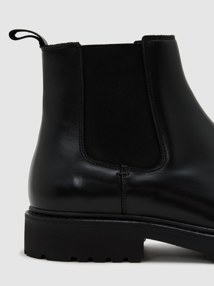 Reiss Black Milton Leather Chelsea Boots - Image 4 of 4