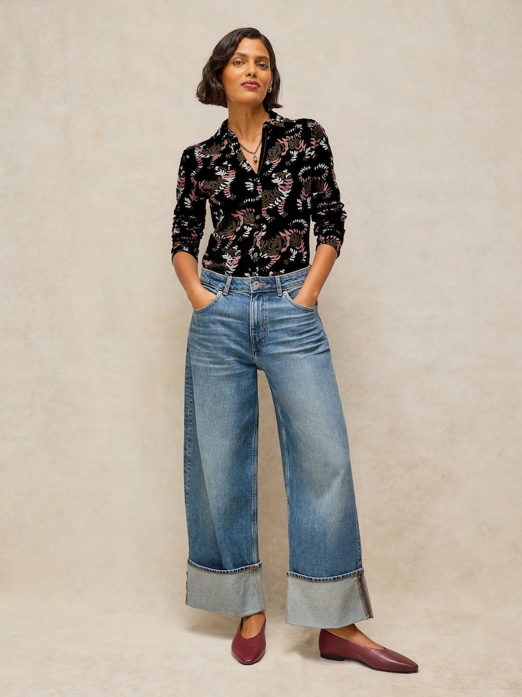 White Stuff Black Annie Cotton Jersey Shirt - Image 1 of 6