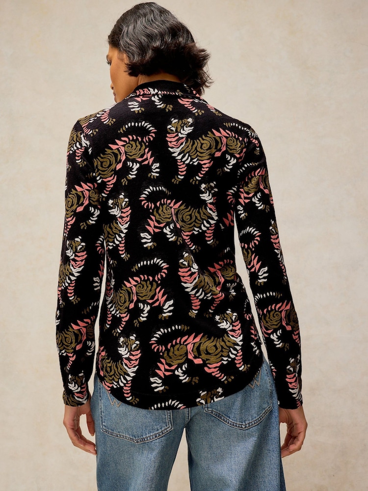 White Stuff Black Annie Cotton Jersey Shirt - Image 2 of 6