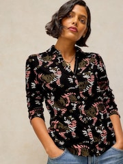 White Stuff Black Annie Cotton Jersey Shirt - Image 3 of 6