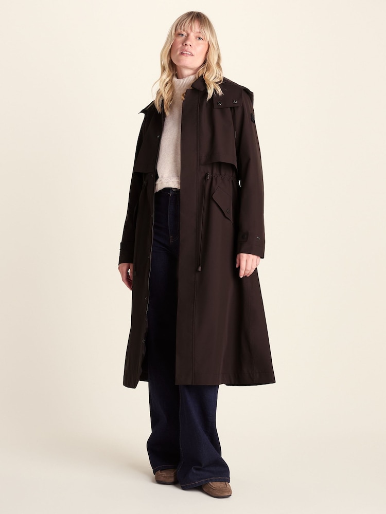Tog 24 Chocolate Brown Alva Waterproof Trench Coat - Image 2 of 9 Tog 24 Chocolate Brown Alva Waterproof Trench Coat - Image 2 of 9