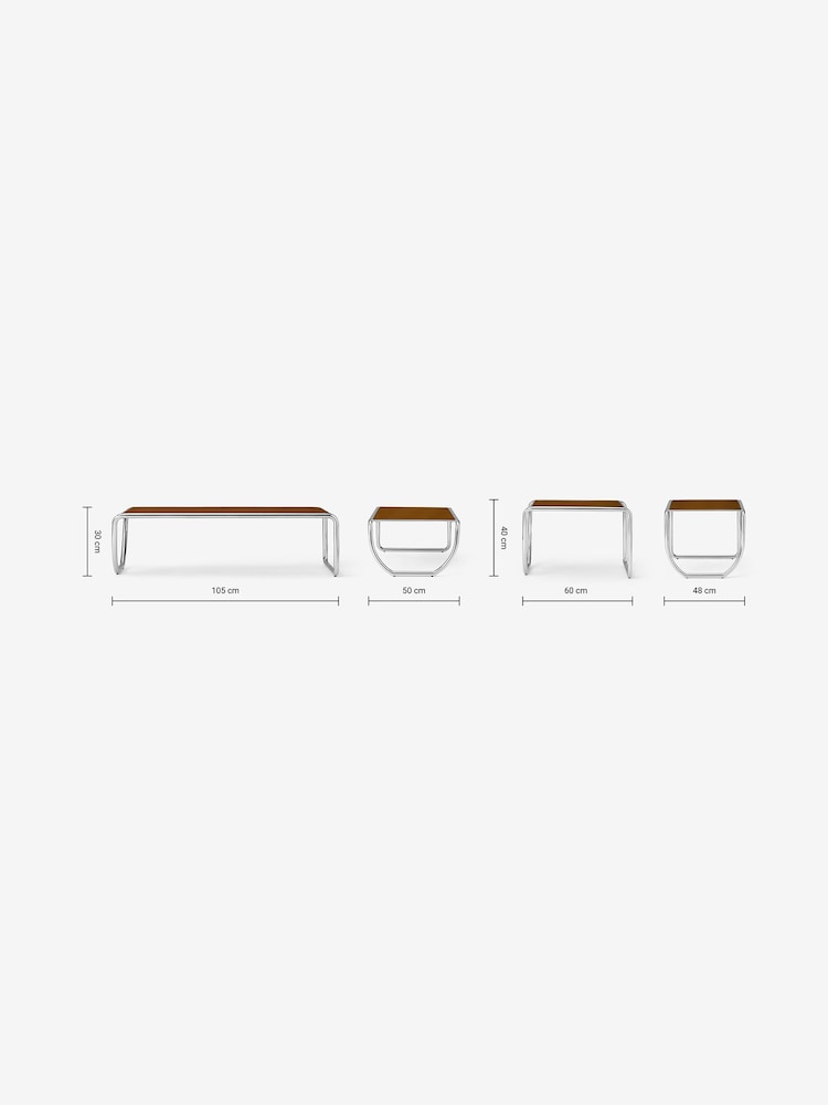 MADE.COM Amber Glass Dunston Coffee Nest - Image 4 of 4