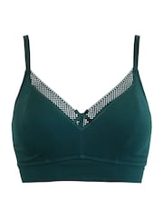Pour Moi Green Non Wired Love to Lounge Cotton Non Wired Bra - Image 3 of 4