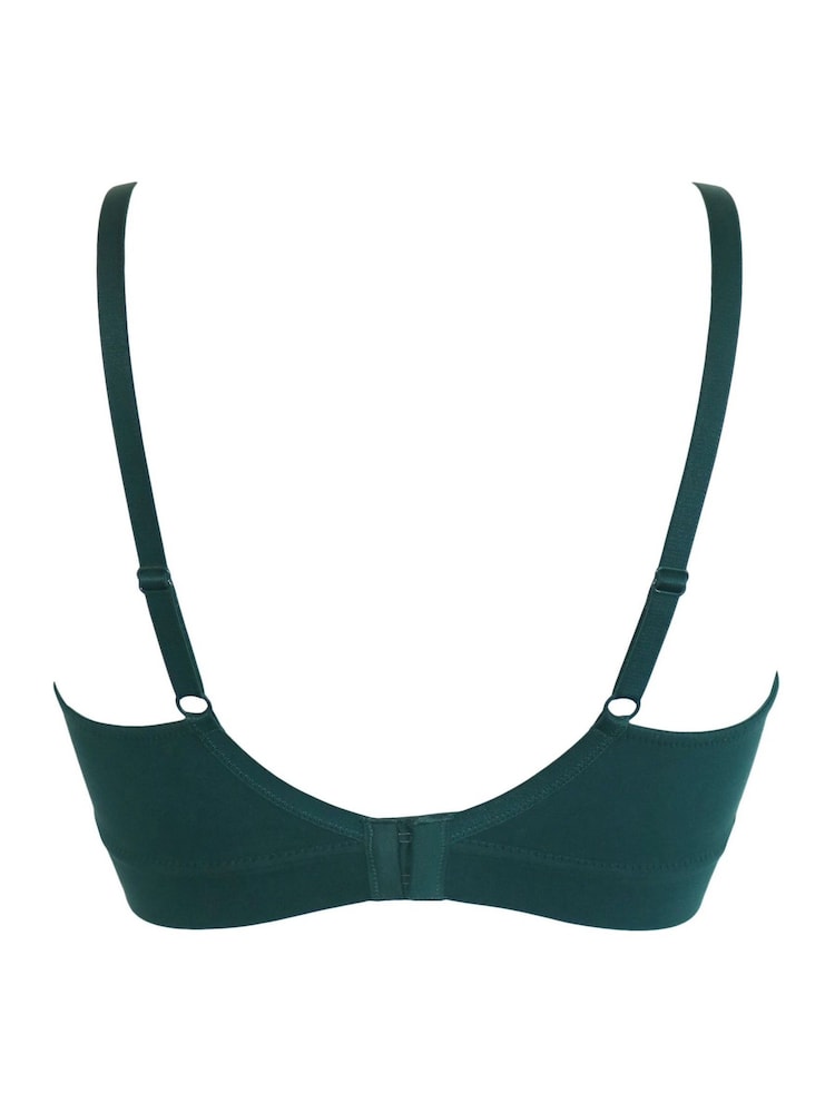 Pour Moi Green Non Wired Love to Lounge Cotton Non Wired Bra - Image 4 of 4 Pour Moi Green Non Wired Love to Lounge Cotton Non Wired Bra - Image 4 of 4