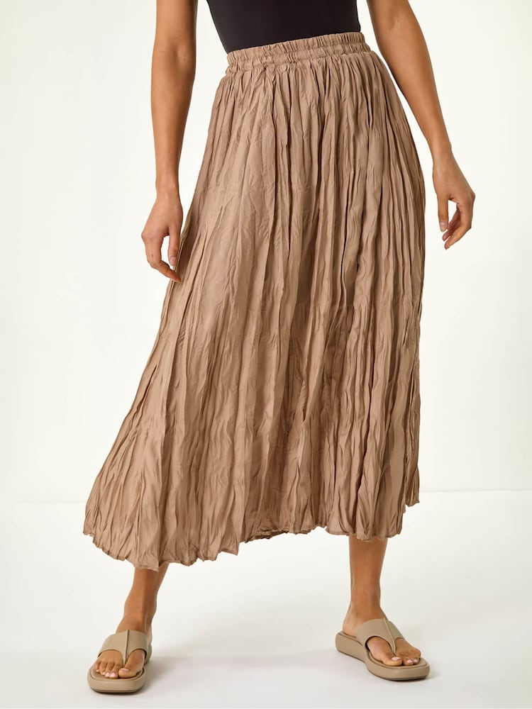 Roman Natural Crinkle Textured Skirt - Image 1 of 5
