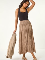Roman Natural Crinkle Textured Skirt - Image 3 of 5