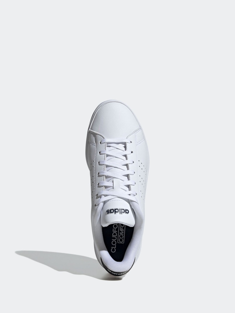 White Black - adidas Advantage Trainers - Image 6 of 9