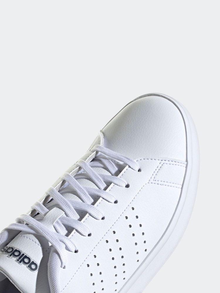 White Black - adidas Advantage Trainers - Image 8 of 9