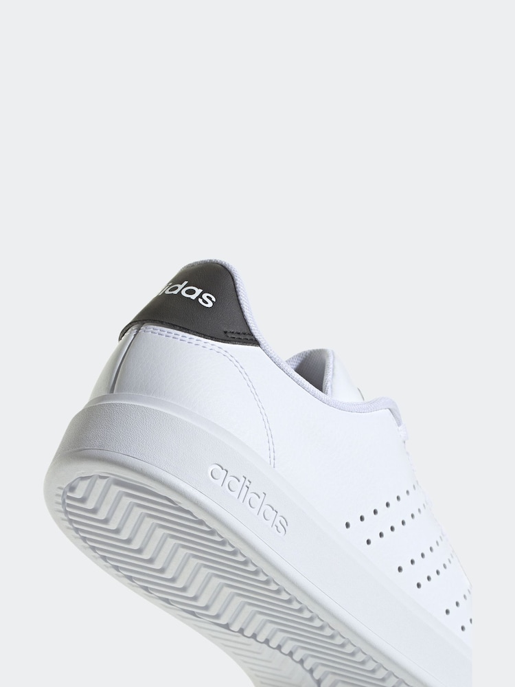 White Black - adidas Advantage Trainers - Image 9 of 9