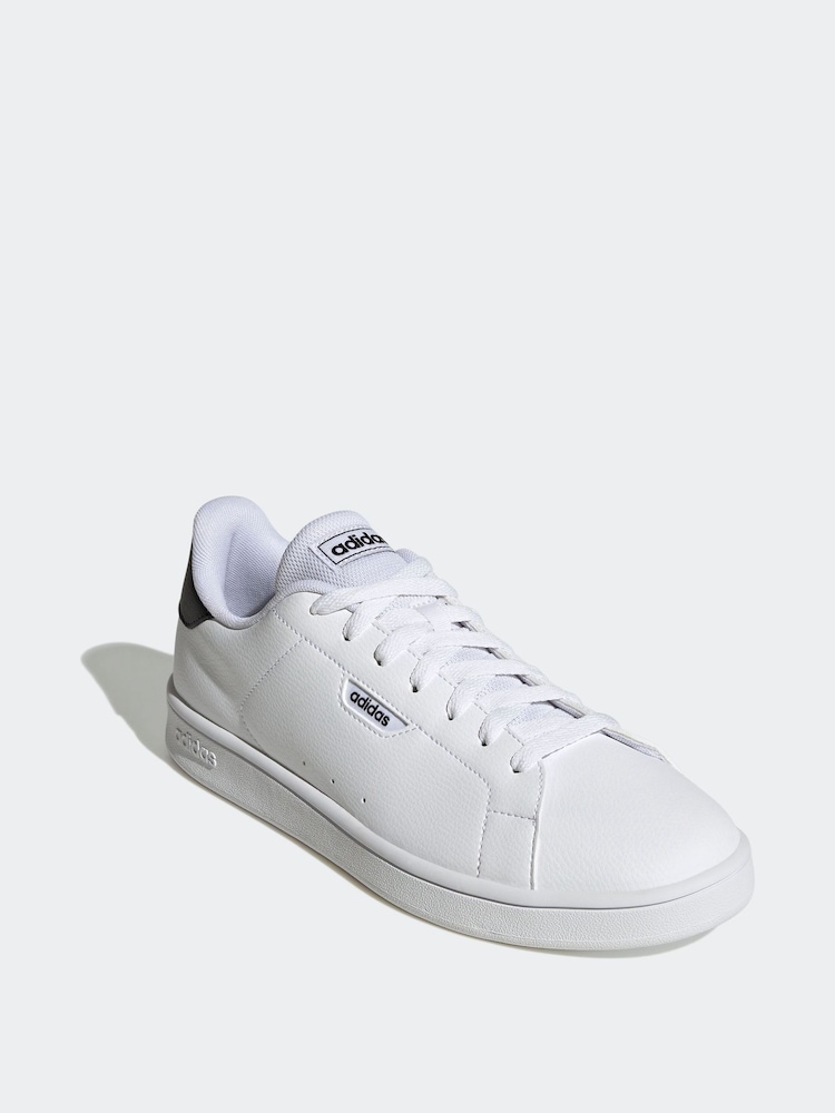 adidas White Black Urban Court Trainers - Image 3 of 8