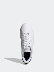 adidas White Black Urban Court Trainers - Image 5 of 8