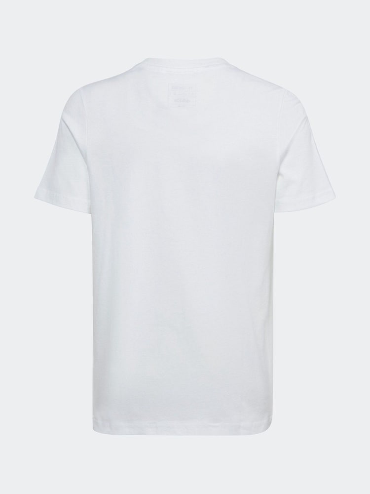 adidas White Sportswear Essentials Big Logo 100% Cotton T-Shirt - Image 2 of 5 adidas White Sportswear Essentials Big Logo 100% Cotton T-Shirt - Image 2 of 5
