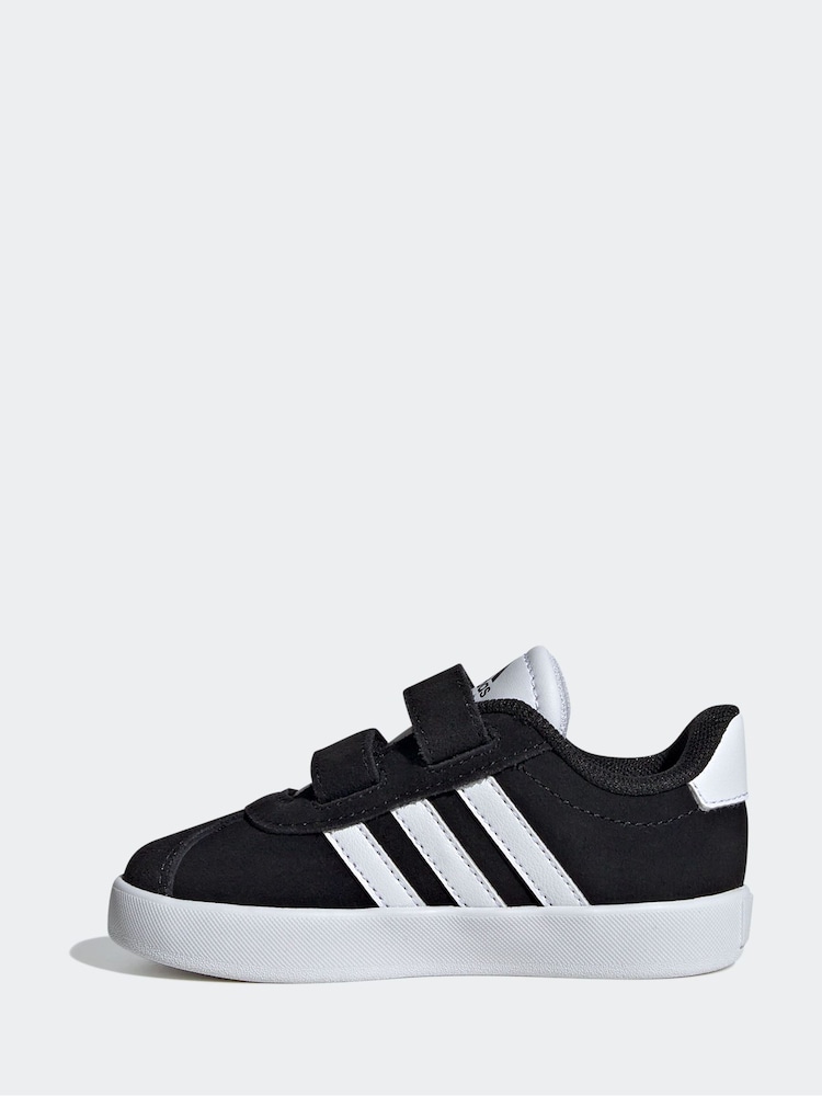 adidas Black VL Court 3.0 Hook and Loop Trainers - Image 2 of 9