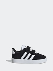 adidas Black VL Court 3.0 Hook and Loop Trainers - Image 3 of 9