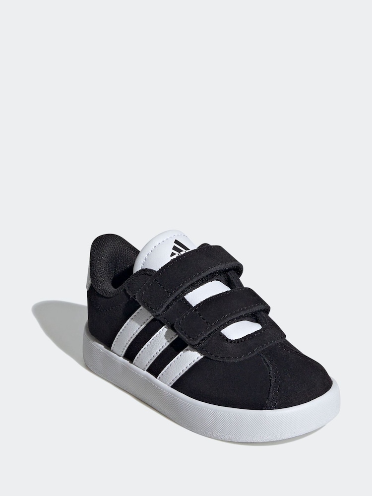adidas Black VL Court 3.0 Hook and Loop Trainers - Image 4 of 9