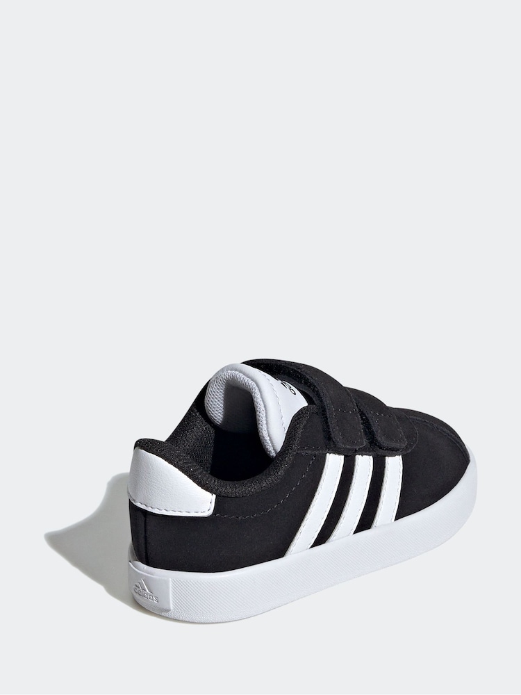 adidas Black VL Court 3.0 Hook and Loop Trainers - Image 5 of 9