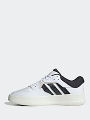 adidas White Black Court 24 Trainers - Image 2 of 11