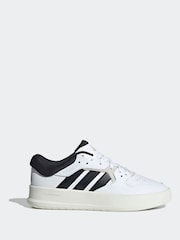 adidas White Black Court 24 Trainers - Image 3 of 11